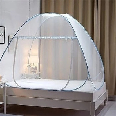 Yunik PREMIUM MOSQUITO NET WITH HEAVY BAG Polyester Washable Adults Mosquito Net(SKY BLUE, Tent)