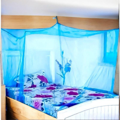 ASTEXTILE Polyester Adults Washable Single Bed Mosquito Net pack of 1 Bed Boxt_17Blue Mosquito Net(Blue, Bed Box)