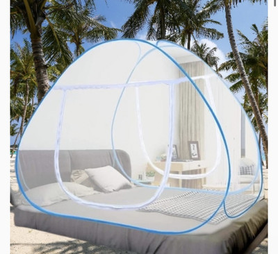 NR Enterprises Nylon Adults Washable sky, DOUBLE BED TENT MOSQUITO NET 003 Mosquito Net(sky blue, Tent)