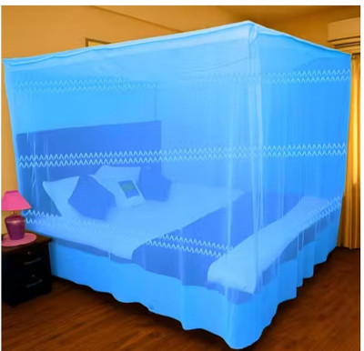 Pappu industries Polyester Adults Washable King Size Bed Mosquito Net Foldable Washable Polyester Net Insect Protection Mosquito Net(Blue, Tent)