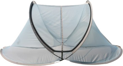 NASEER EMPORIUM Polyester Adults Washable Single Bed Mosquito Net PVC coated Steel Rod (7x3) L 219cm, W 118cm, H 106cm. Mosquito Net(Sky Blue, Bed Box)