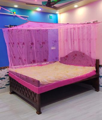 JHMENTERPRISES double bed 6*7feet Bed box HDPE - High Density Poly Ethylene Washable Adults Mosquito Net(Pink, Bed Box)