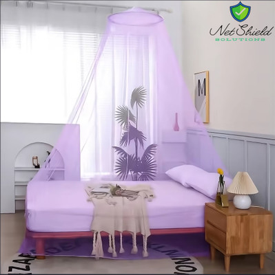 MosquitoNet Polyester Adults Washable Mosquito Net Double Bad Round & King Size White-01 Mosquito Net(Purple, Ceiling Hung)