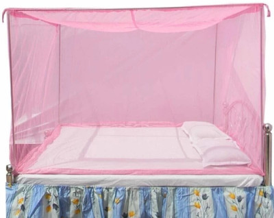 SBE Polyester Adults Washable Double bed size Special soft mosquito net machchardani (6x7 ft) Mosquito Net(Light Pink, Bed Box)