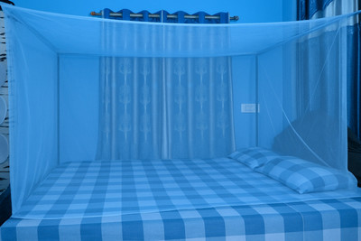 Mehon Craft Polyester Adults Washable Mosquito Net For Double Bed (Size 6x7-feet) Mosquito Net(Blue, Bed Box)