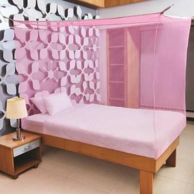 BAPASITARAM Polyester Adults Washable BAPA-RK1_SB_D_PK_039 Mosquito Net(Pink, Bed Box)