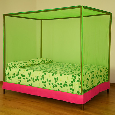 RN ENTERPRISE Polyester Adults Washable Designed for single bed size Ultimate protection Mosquito Net(Green, Bed Box)
