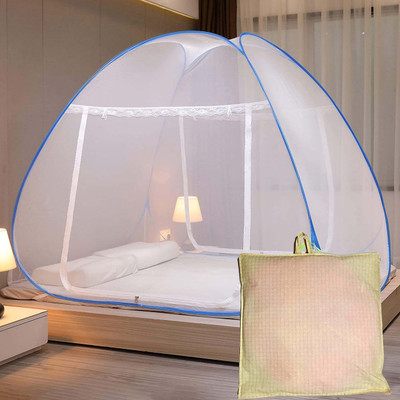 KHANJAN FAB Polyester Adults Washable Double and King size bed Tent machad dani for terrece to sleep Mosquito Net(White, Tent)