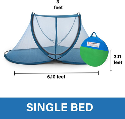 ALTAMASH Polyester Adults Washable Foldable mosquito net for baby Mosquito Net(Blue, Tent)