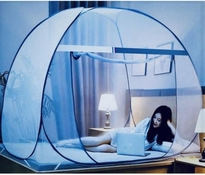 SIFRA Polyester Adults Washable SIF_MQ_23 Mosquito Net(Blue, Tent)