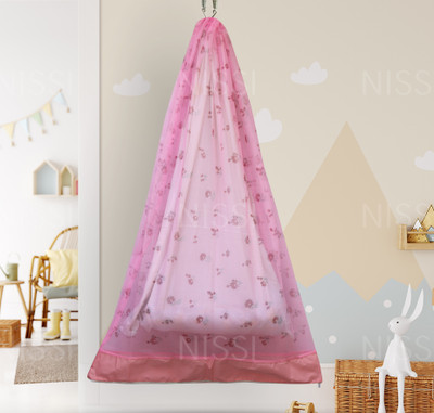 Nissi BABY NET Cotton Washable Infants Mosquito Net(Pink, Ceiling Hung)