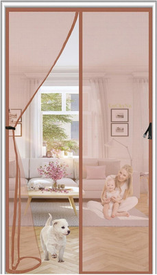 KARP 100Cm X 210 cm Door Mosquito net_nxt Fibre Washable Adults Mosquito Net(Brown, Frame Hung)
