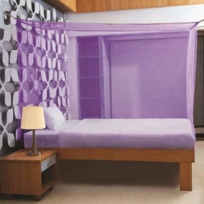 Iblay Cotton Adults Washable Mosquito net for Bed, Polycotton Mosquito Net for Double Bed and Single Bed, Frame Hung Mosquito net-4x6.5 ft Purple Mosquito Net(Purple, Bed Box)