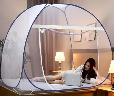 SIFRA Polyester Adults Washable Premium Mosquito Net with Heavy Bag for Relaxed Sleep @ 67 Mosquito Net(Blue, Tent)