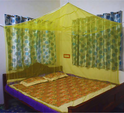 RN ENTERPRISE Polyester Adults Washable Queen Size Soft Green Mosquito Net (6 x 7 Feet) Mosquito Net(Soft Green, Bed Box)