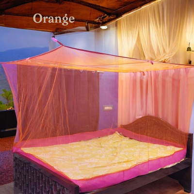 ASTEXTILE Polyester Adults Washable Double Bed Mosquito Net pack of 1,Tent_16Red Mosquito Net(Red, Tent)