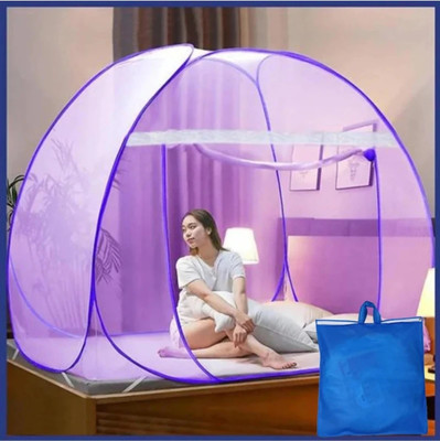 SK Online folding macherdani double deb net purpal tent Polyester Washable Adults Mosquito Net(purpal, Tent)