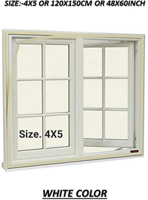 BLEMY HDPE - High Density Poly Ethylene Adults Washable 4X5-WHITE-WINDOW NET Mosquito Net(4X5 WHITE, Frame Hung)