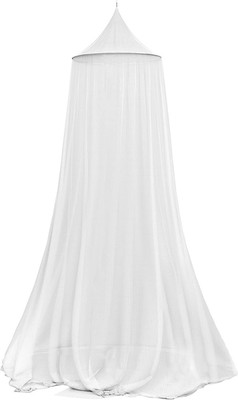 Grants Polyester Adults Washable Round Ceiling Hanging Double Bed , Polyester Foldable Mosquito Net(White, Ceiling Hung)
