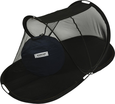 WARFANI Polyester Adults Washable HEAVY Quality Soft Comfortable BIG ZIPPER AND OVERLOCKED L 215 W 102 H 90 CM Mosquito Net(Black, Bed Box)