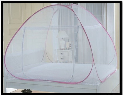 Radha Nylon Adults Washable Rectangular Fine Mesh Mosquito Net,Insect Protection Indoor & Outdoor x1.452 Mosquito Net(Pink, Tent)