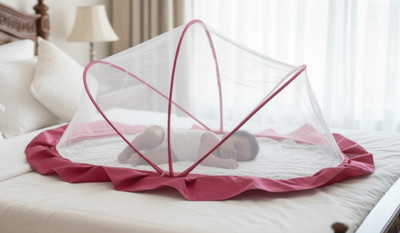 Ym textiles Crib tent baby HDPE - High Density Poly Ethylene Washable Kids Mosquito Net(Pink, Tent)