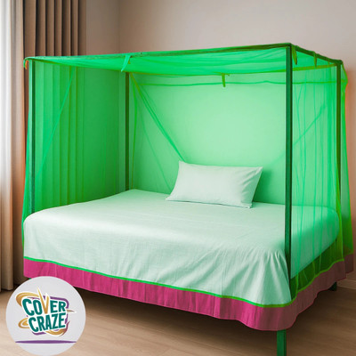 CoverCraze Polyester Adults Washable single bed INSECT PROTECTION NET Mosquito Net(Green, Tent)