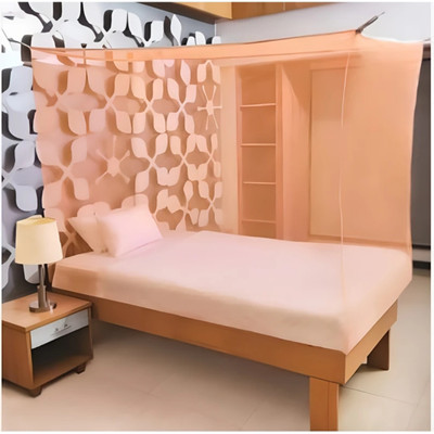 Ik Textile HDPE - High Density Poly Ethylene Adults Washable MONO Mosquito Net(Orange, Bed Box)