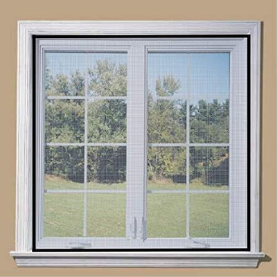 Shankies Creations 3ft x 4ft. Ivory Mosquito Net For Windows Polyester Washable Adults Mosquito Net(Ivory 3x4, Frame Hung)