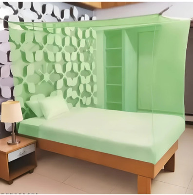 Ik Textile HDPE - High Density Poly Ethylene Adults Washable MONO Mosquito Net(Green, Bed Box)