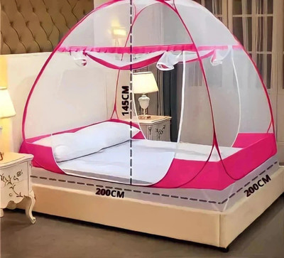 Yunik Polyester Adults Washable NEWW-PINKK_17 Mosquito Net(Pink, Tent)