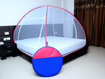 Privine Polyester Adults Washable Mosquito Net | King Size Bed | Polyester | Strong & Corrasion Free - Pink Mosquito Net(Pink, Tent)