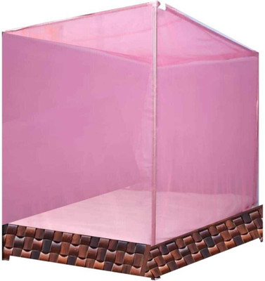 MMSUPER Polyester Adults Washable SINGLE BED 7 X 4 X 5 HANGING Mosquito Net(Pink, Bed Box)