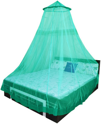 Neruti Enterprise Polyester Adults Washable Double bed ( Round ) Mosquito Net(SeaGreen, Ceiling Hung)