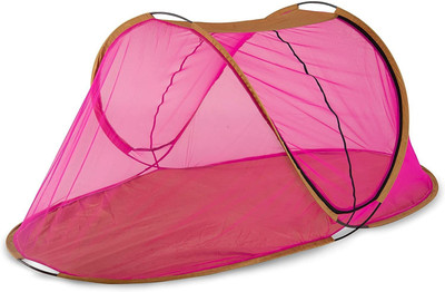 WARFANI Cotton Adults Washable Single Bed Mosquito Net (Standard Quality) Mosquito Net(Pink, Tent)