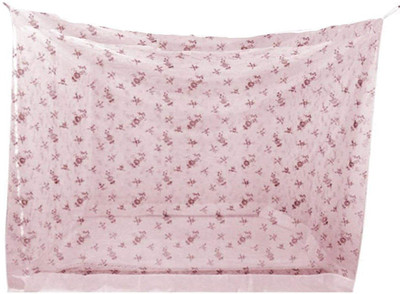 Iblay Cotton Adults Buyagain Printed Mosquito net for Double Bed Polyster/Machardani for Baby King Size Bed Mosquito Net(Pink, Bed Box)