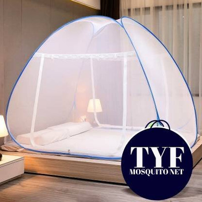 TYF Polyester Adults Washable F BLUE PATTI NET - 002 Mosquito Net(White, Tent)