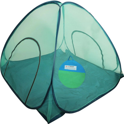 A.R. Emporium Polyester Adults Washable Double Bed Foldable Mosquito Net With Base Cloth, Portable Double Bed Mosquito Net/Tent with 2 Side Large Zipper Doors (Size : LxWxH : 6.10 x 6.10 x 4.6 ft ) (Suitable for : Double/King Bed) Mosquito Net(Green, Tent)