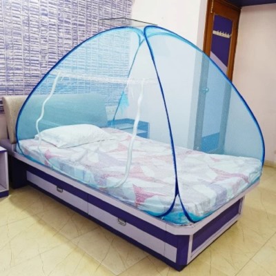 Zzz Sheild Polyester Adults Washable Machhardani Single Bed, Net Mosquito Net, Baby Mosquito Net, Masari Bed Mosquito Net(Sky Blue, Tent)