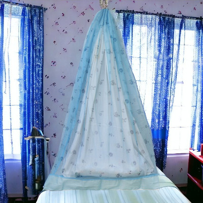 Nissi Cotton Infants Washable PollyCotton Washable Ceiling Hung Mosquito Net for Baby Sleeping PC019 Mosquito Net(Blue, Ceiling Hung)