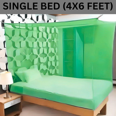 CoverCraze Polyester Adults Washable INSECT,MOSQUITO PROTECTION NET Mosquito Net(Green, Bed Box)