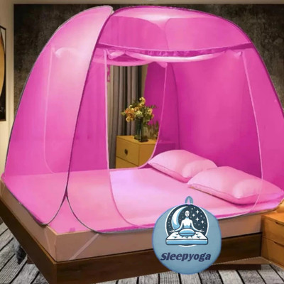 Flipkart SmartBuy Nylon Adults Washable Pink Guard XL Mosquito Net Pop-Up Double and King size Mosquito Net Mosquito Net(Pink, Tent)