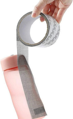 HM EVOTEK Polyester Adults Washable Anti-Mosquito Screen Window Patch Self-Adhesive Tape, Window Mesh Repair Tape S4 Mosquito Net(Grey, Frame Hung)