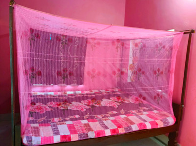 Simmi HDPE - High Density Poly Ethylene Adults Washable Mosquito net Paragon Pink size( 6*7) Mosquito Net(Pink, Bed Box)