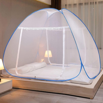 SIFRA Polyester Adults Washable Premium Blue_MS_588 Mosquito Net(OCEAN BLUE, Tent)