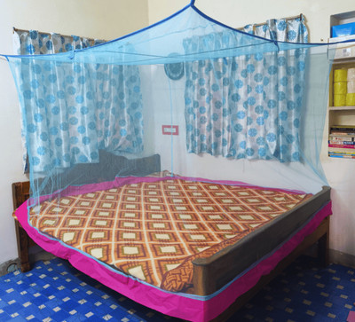 RN ENTERPRISE Polyester Adults Washable Hanging Mono Net (Size 6x7-ft) Mosquito Net(Blue, Bed Box)