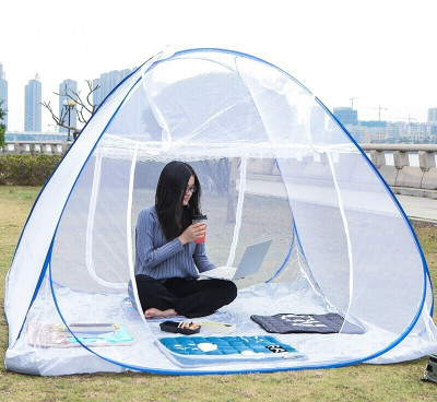 SIFRA Polyester Adults Washable Polyester Adults Mosquito Net Mosquito Net(Sky Blue, White, Tent)