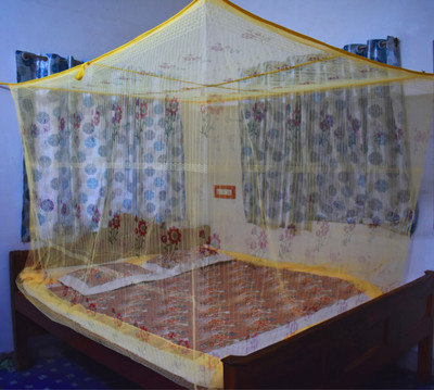 SR ENTERPRISE HDPE - High Density Poly Ethylene Adults Washable FLOWER SOFT YELLOW Mosquito Net(Yellow, Bed Box)