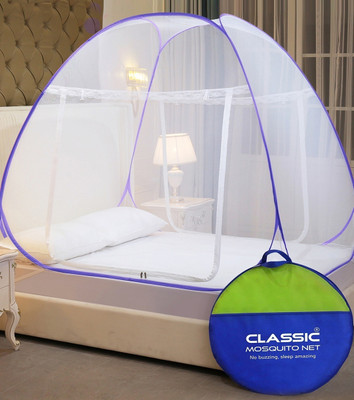 Classic Mosquito Net Polyester Adults Washable Foldable, king Size bed & Double Bed Mosquito Net(Purple, Tent)