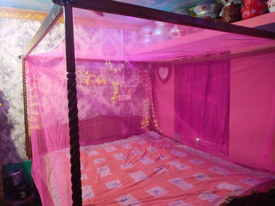 AasthaNet new arrivaln mosquito net for double bed/single bed PINK AC 6+7ft Cotton Washable Adults Mosquito Net(Pink, Bed Box)